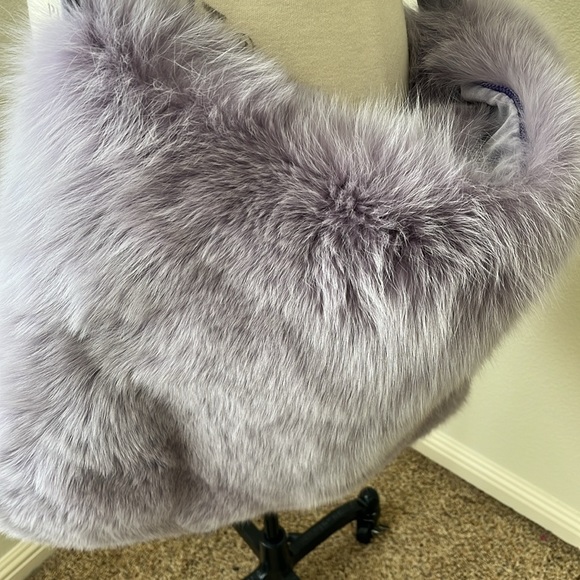 Beautiful fox fur satchel purse velvet lined - Picture 3 of 8